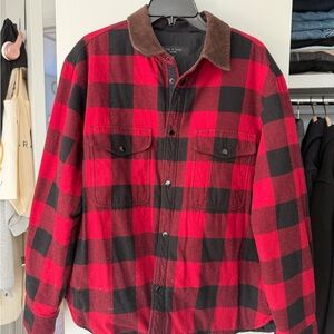 Rag & Bone Red and Black Checkered Shirt Jacket